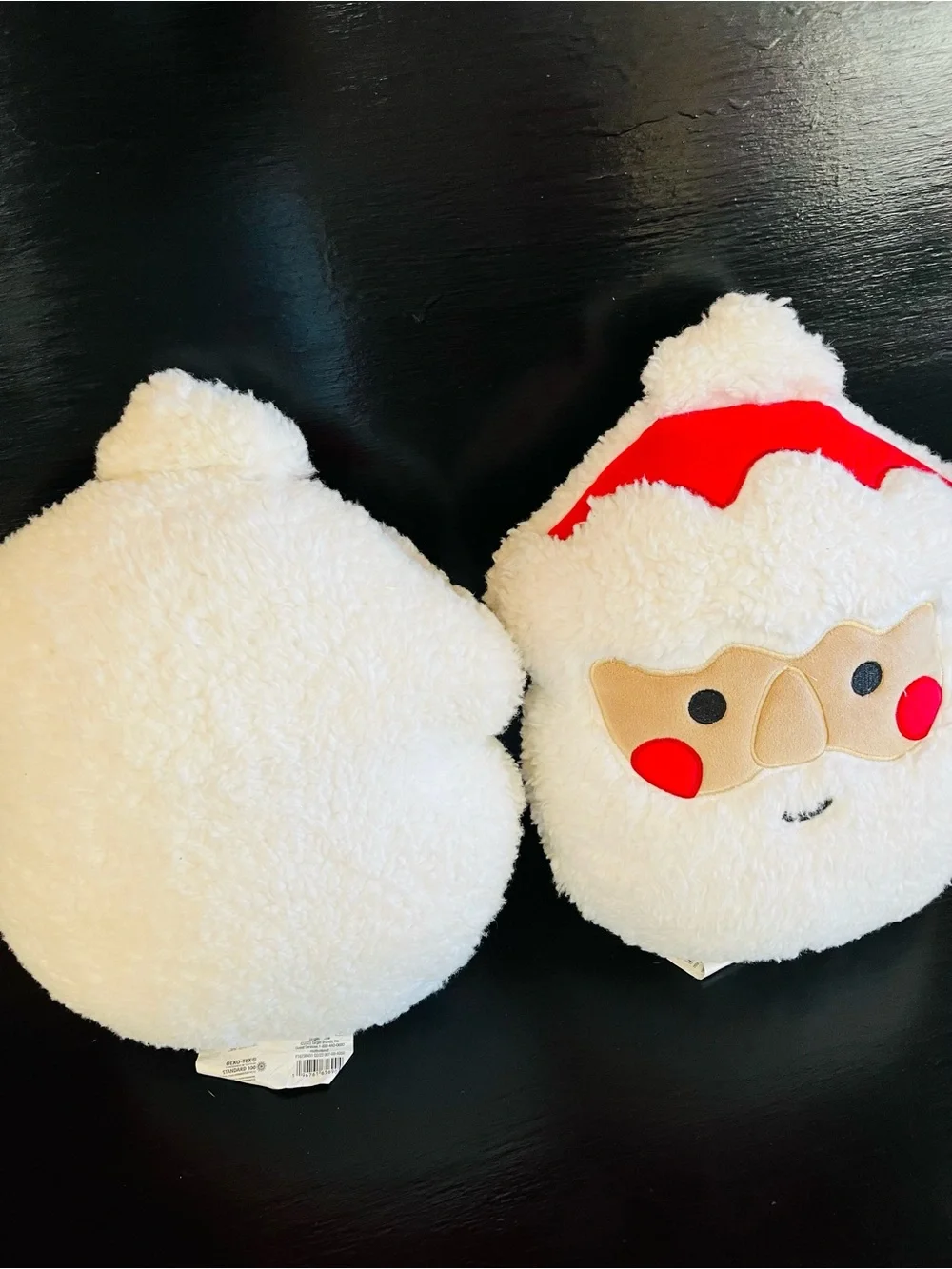 Target Wondershop White and Red Plush Santa Face Holiday Pillow Pair of 2